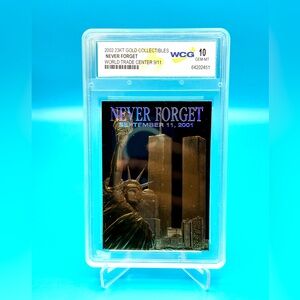 2002 23KT NEVER FORGET 🇺🇸 WORLD TRADE CENTER 9/11 Anniversary Gold GEM-MINT 10